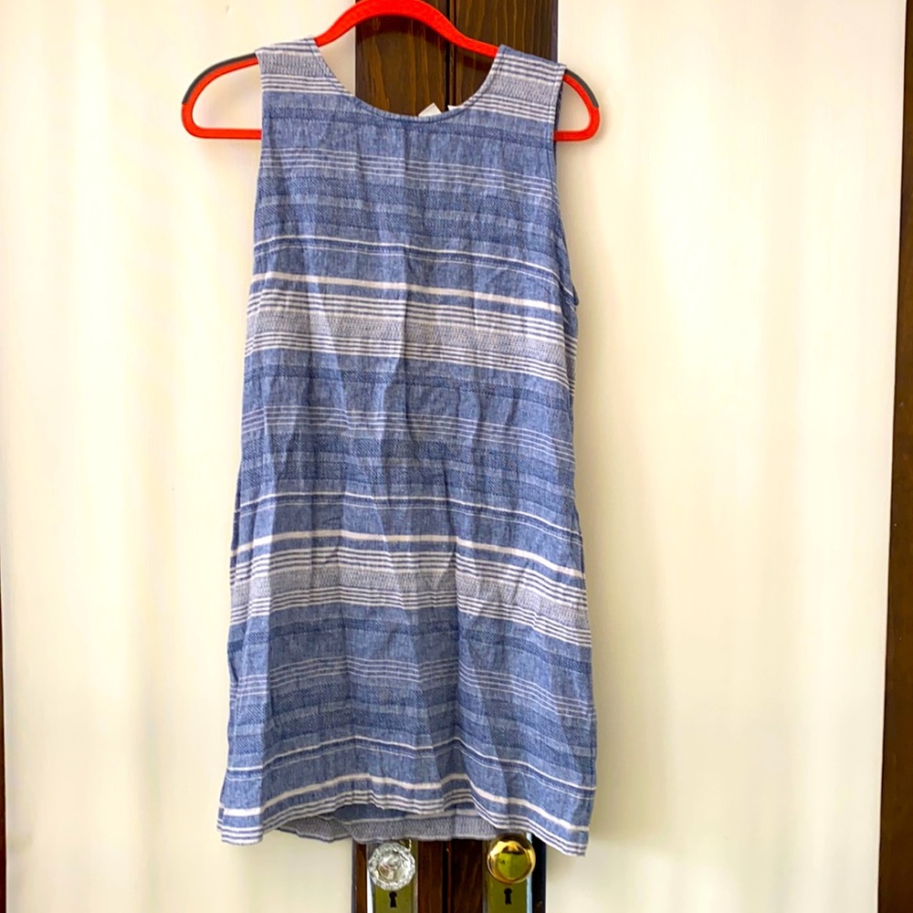 Women’s blue and white striped sleeveless dress
